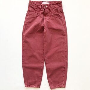Zara brick/rust baggy cinched cuff jeans EUC 9Y